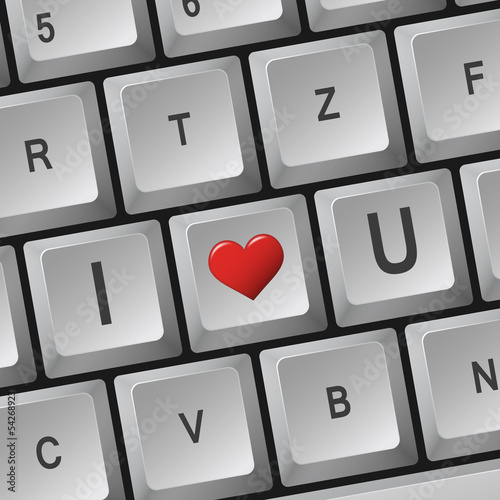 Vector: Computer Tastatur " I Love U " Computer Tastatur " I Love U "