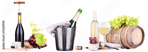 Photo: champagne, red and white wine champagne, red and white wine