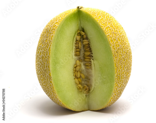 Photo: Galia melon on a white background Galia melon on a white background