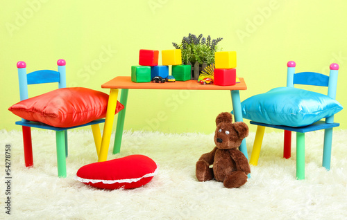 Photo: Modern child's room with equipment and toys Modern child's room with equipment and toys