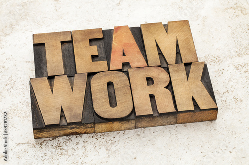 Photo: teamwork word in wood type teamwork word in wood type