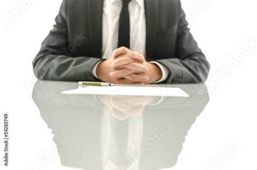 Photo: Insurance agent waiting for his client Insurance agent waiting for his client