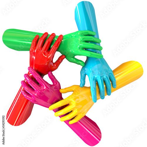 Illustration: Hands Colorful Circle Holding Each Other Top Hands Colorful Circle Holding Each Other Top