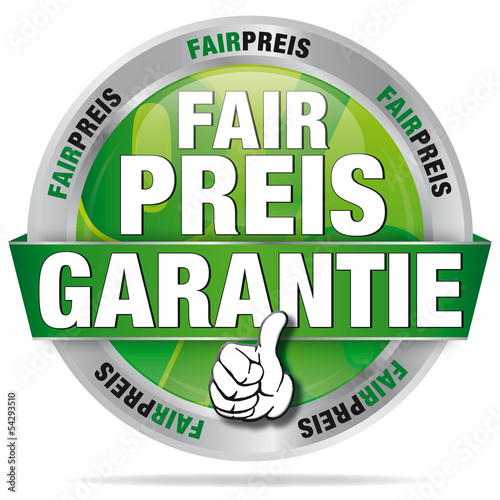 Vector: Fairpreis-Garanatie - Button grün Fairpreis-Garanatie - Button grün