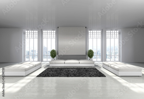 Illustration: living room - modern wohnen living room - modern wohnen