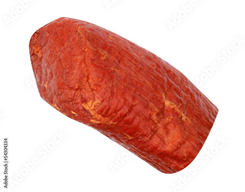 Photo: Piece of Boiled and Smoked Meat Isolated Piece of Boiled and Smoked Meat Isolated