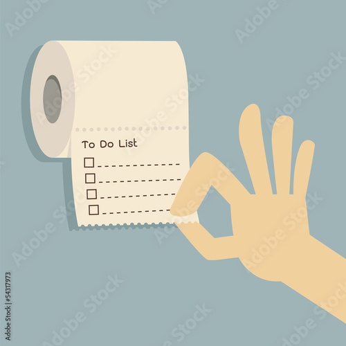 Vector: to do list on toilet paper to do list on toilet paper