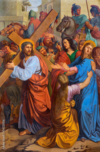 Photo: Vienna - Jesus and his Mother on the cross way. Vienna - Jesus and his Mother on the cross way.