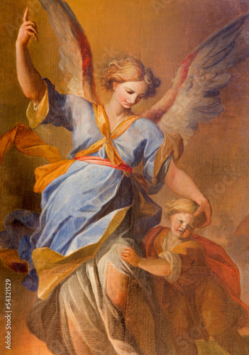 Photo: Vienna - pain of Guardian angel in baroque Jesuits church Vienna - pain of Guardian angel in baroque Jesuits church