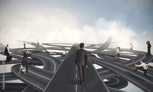 Photo: Easy way of a businessman Easy way of a businessman