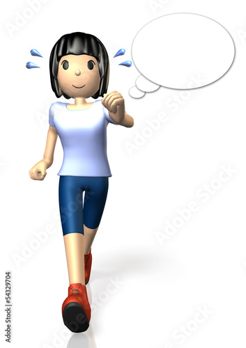 Illustration: She is enjoying the trekking. She is enjoying the trekking.