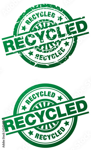 Illustration: Recycled Rubber Stamp - clean and grunge style Recycled Rubber Stamp - clean and grunge style