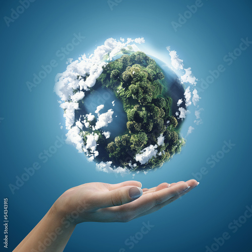 Photo: Planet earth in hands Planet earth in hands