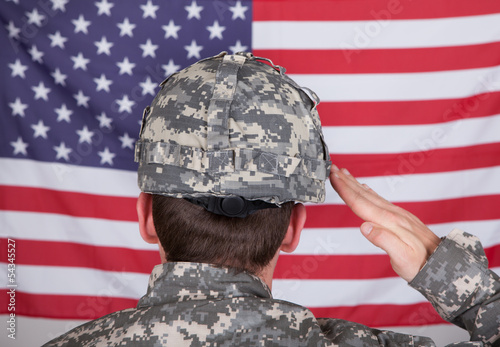 Photo: Portrait Of Solider Saluting Portrait Of Solider Saluting