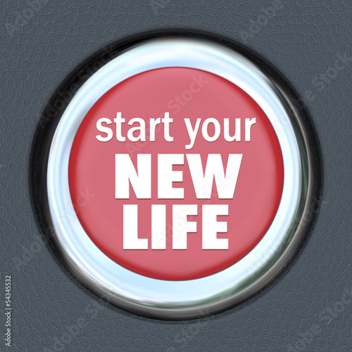 Illustration: Start a New Life Red Button Press Reset Beginning Start a New Life Red Button Press Reset Beginning