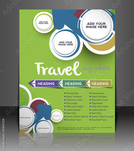 Vector: Vector Travel brochure, flyer, magazine cover Vector Travel brochure, flyer, magazine cover