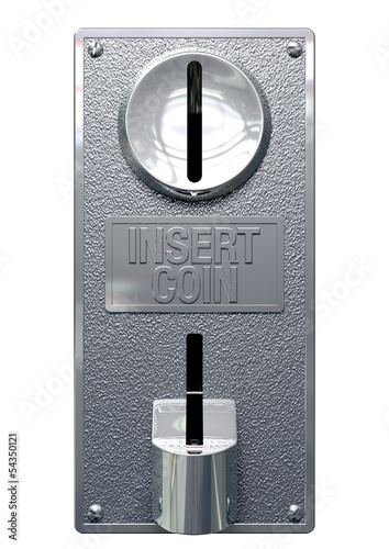 Illustration: Vintage Coin Slot Machine Panel Front Vintage Coin Slot Machine Panel Front