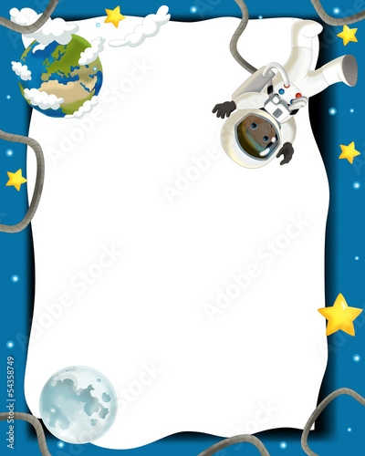 Illustration: The space journey - happy and funny mood The space journey - happy and funny mood