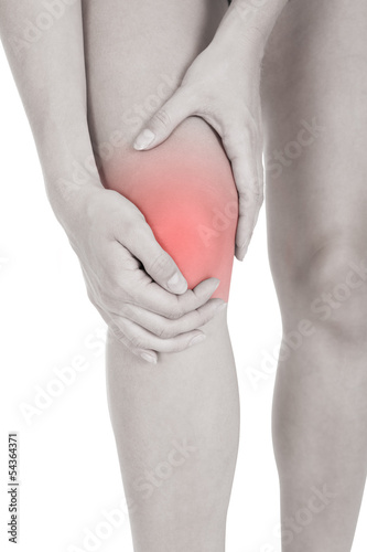 Photo: Woman having leg injury Woman having leg injury