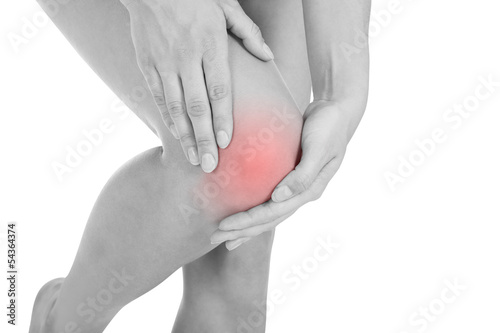 Photo: Woman having leg injury Woman having leg injury