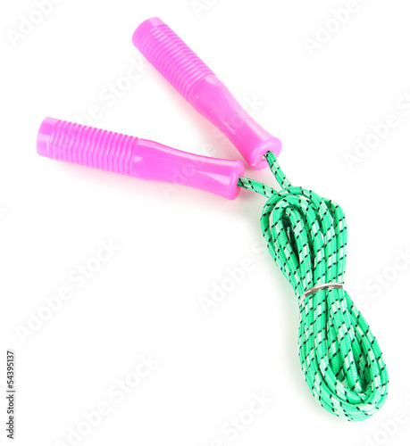 Photo: Skipping rope isolated on white Skipping rope isolated on white