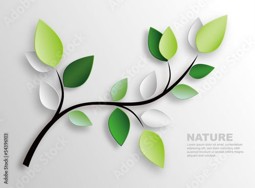 Vector: branch and leaves branch and leaves
