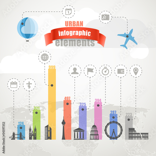 Vector: Urban infographic elements collection Urban infographic elements collection