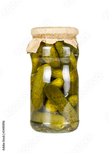 Photo: Pickled cucumbers in glass jar Pickled cucumbers in glass jar