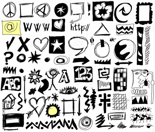 Illustration: doodle design elements background doodle design elements background