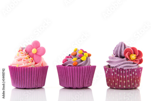 Photo: Purple and pink cupcakes Purple and pink cupcakes