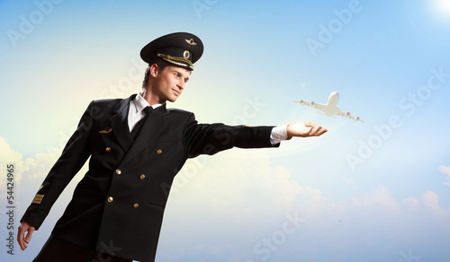 Photo: Image of pilot touching air Image of pilot touching air