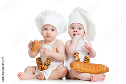 Photo: bakers children boy and girl bakers children boy and girl