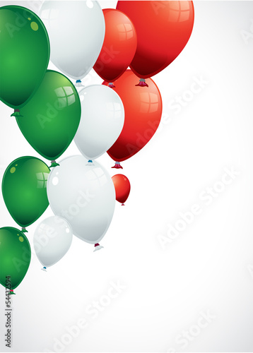 Vector: ballons rouges, verts, blancs, aux couleurs de l'italie ballons rouges, verts, blancs, aux couleurs de l'italie