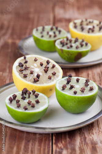 Photo: Lemon and limes with cloves - natural insect repellent Lemon and limes with cloves - natural insect repellent
