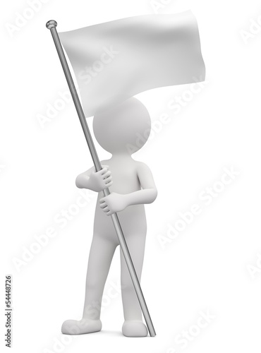 Illustration: weisse Flagge weisse Flagge