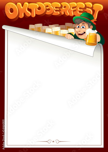 Vector: Cartoon Bavarian Man. Oktoberfest Background Vector Cartoon Bavarian Man. Oktoberfest Background Vector