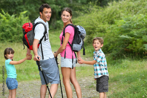 Photo: Family on a trekking day in countryside Family on a trekking day in countryside