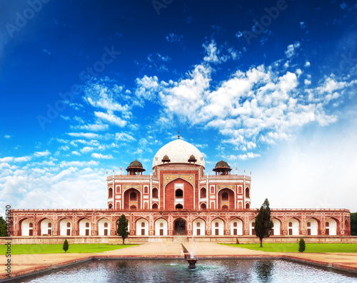 India Delhi Humayun tomb mausoleum. Indian architecture monument