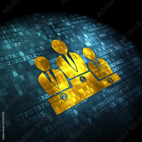 Illustration: Advertising concept: Business Team on digital background Advertising concept: Business Team on digital background