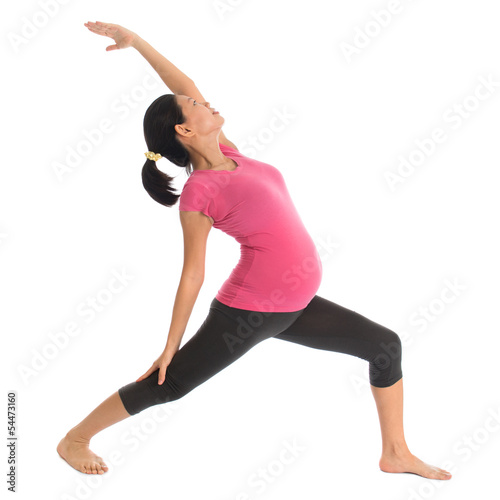 Photo: Asian pregnant yoga exercise. Asian pregnant yoga exercise.