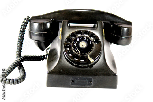Photo: Ancient black phone. Ancient black phone.