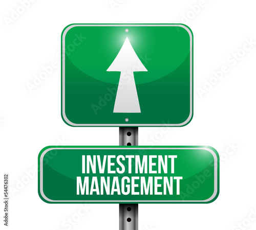 Illustration: investment management road sign illustration investment management road sign illustration