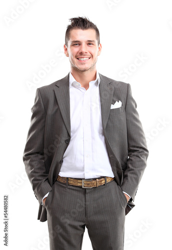 Photo: Portrait of a business man isolated on white background Portrait of a business man isolated on white background
