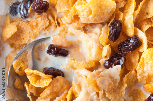Photo: Cornflakes Breakfast Overhead Cornflakes Breakfast Overhead