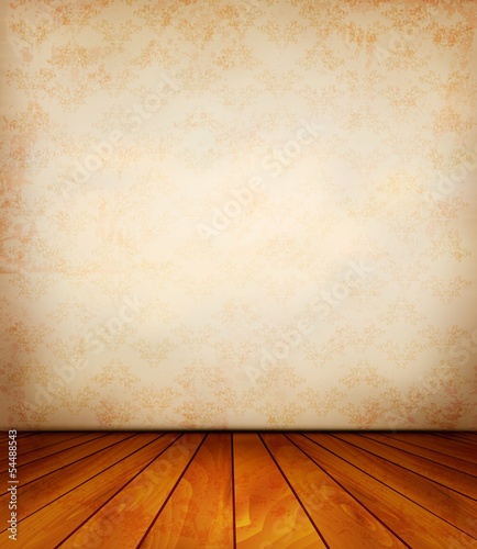 Vector: Old wall and a wooden floor. Vector. Old wall and a wooden floor. Vector.