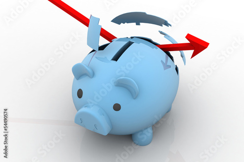 Illustration: broken piggybank broken piggybank