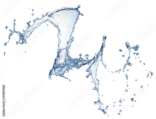 Photo: blue water splash isolated blue water splash isolated