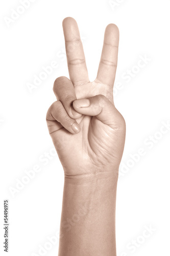Photo: Hand Making Peace Sign Hand Making Peace Sign