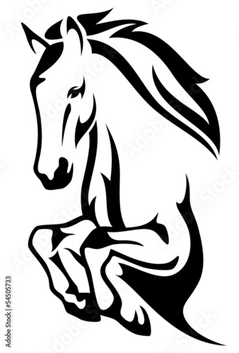 Vector: jumping horse black and white vector outline jumping horse black and white vector outline