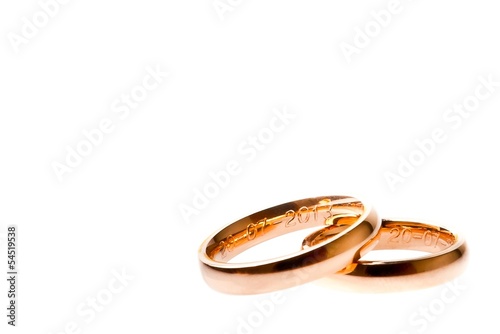 Photo: gold wedding rings with space for text gold wedding rings with space for text